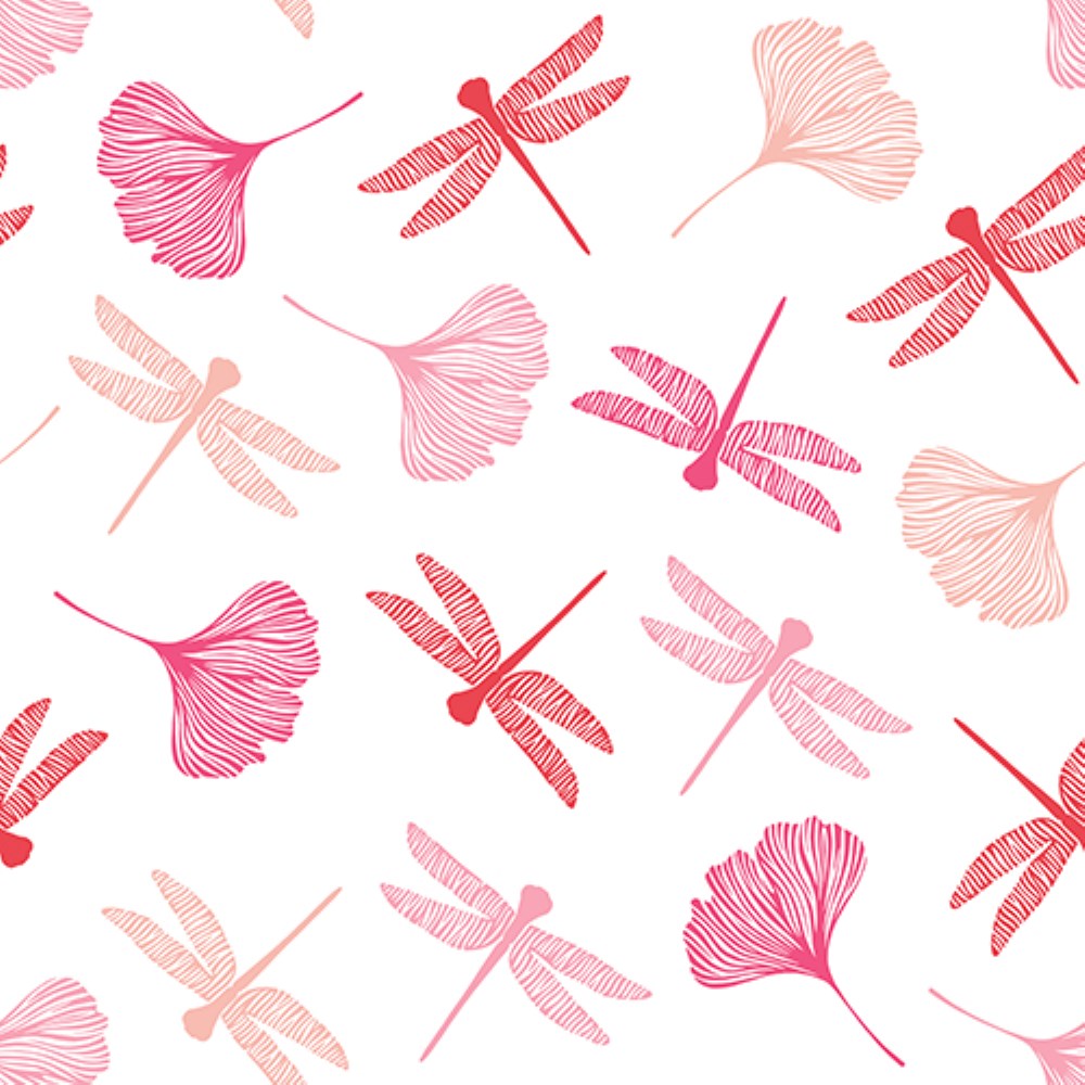 20 Servietten, 3-lagig 1/4-Falz 40 cm x 40 cm rose "Ginko"