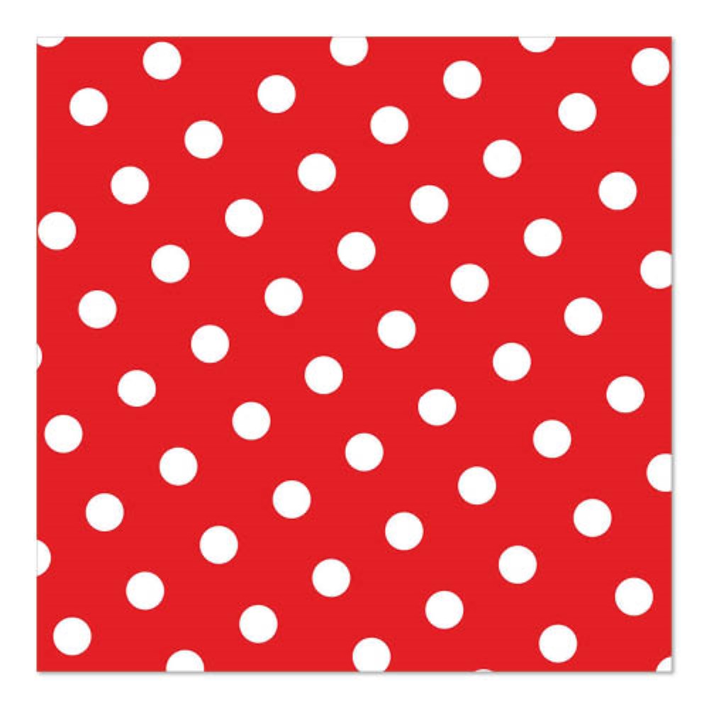 30 Servietten, 3-lagig 1/4-Falz 33 cm x 33 cm rot "Dots"