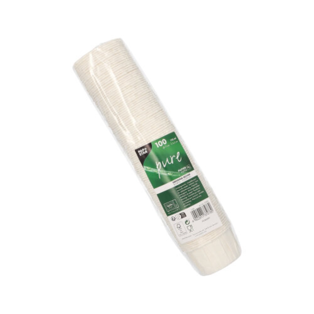 100 Dressingbecher, Papier "pure" 110 ml Ø 7 cm · 4,2 cm weiss