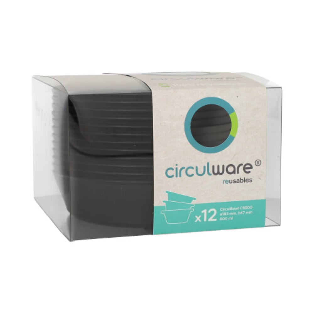 12 "Circulware" Mehrweg-Schalen Mix & Match 800 ml Ø 18,3 cm · 4,7 cm schwarz
