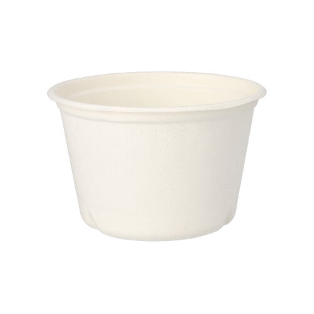 50 Suppenbecher, Zuckerrohr "pure" 600 ml Ø 14 cm · 9 cm weiss