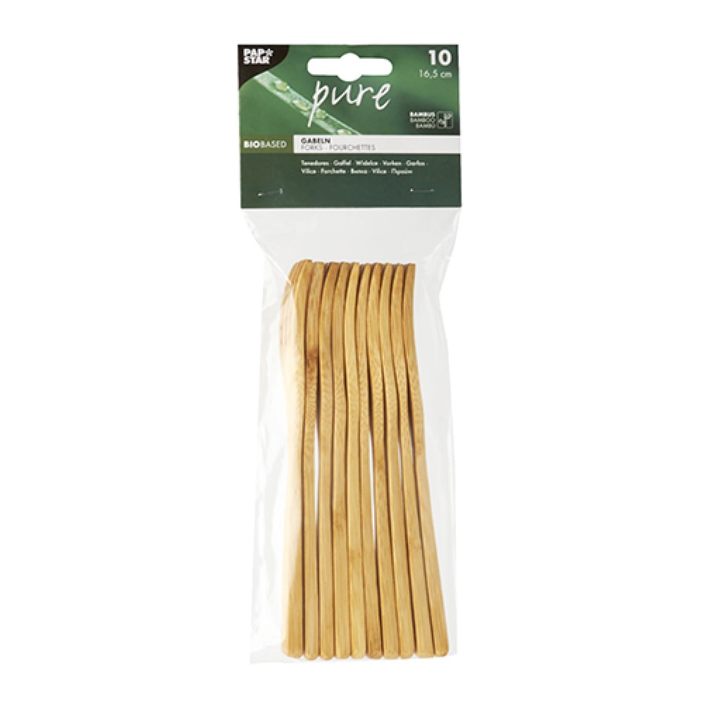 10 Gabeln, Bambus "pure" 16,5 cm