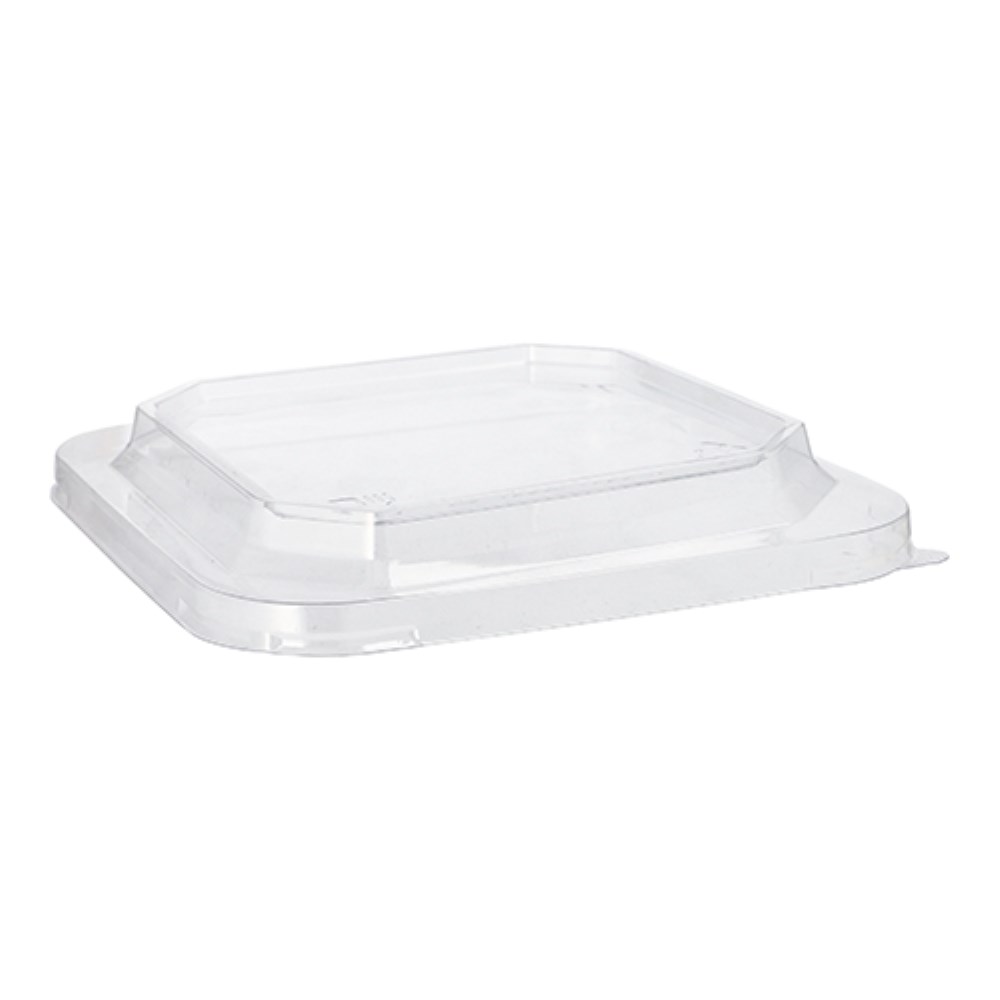 25 Deckel für Lunchboxen PET eckig 2,5 cm x 18 cm x 18 cm transparent