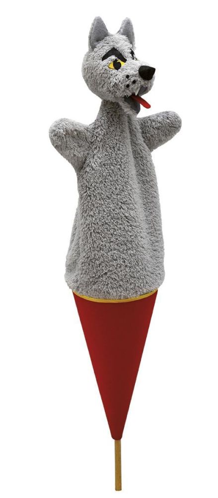 Stabpuppe Wolf - made in Europe - Vintage Spielzeug