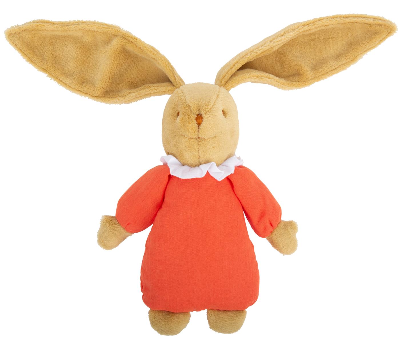 Musik Spieluhr Kuschelhase 25Cm - Orange Organic Cotton