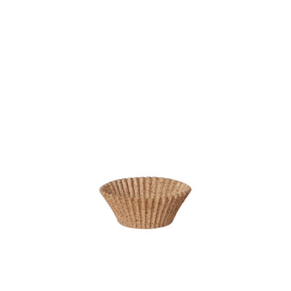 100 Backförmchen rund Ø 3 cm · 2,2 cm natur aus Frischfaser und Kakaoschalen