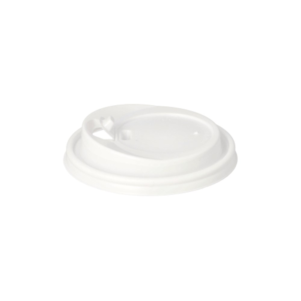 100 Dom-Deckel mit Verschluss PS "To Go" Ø 9 cm · 2 cm weiss