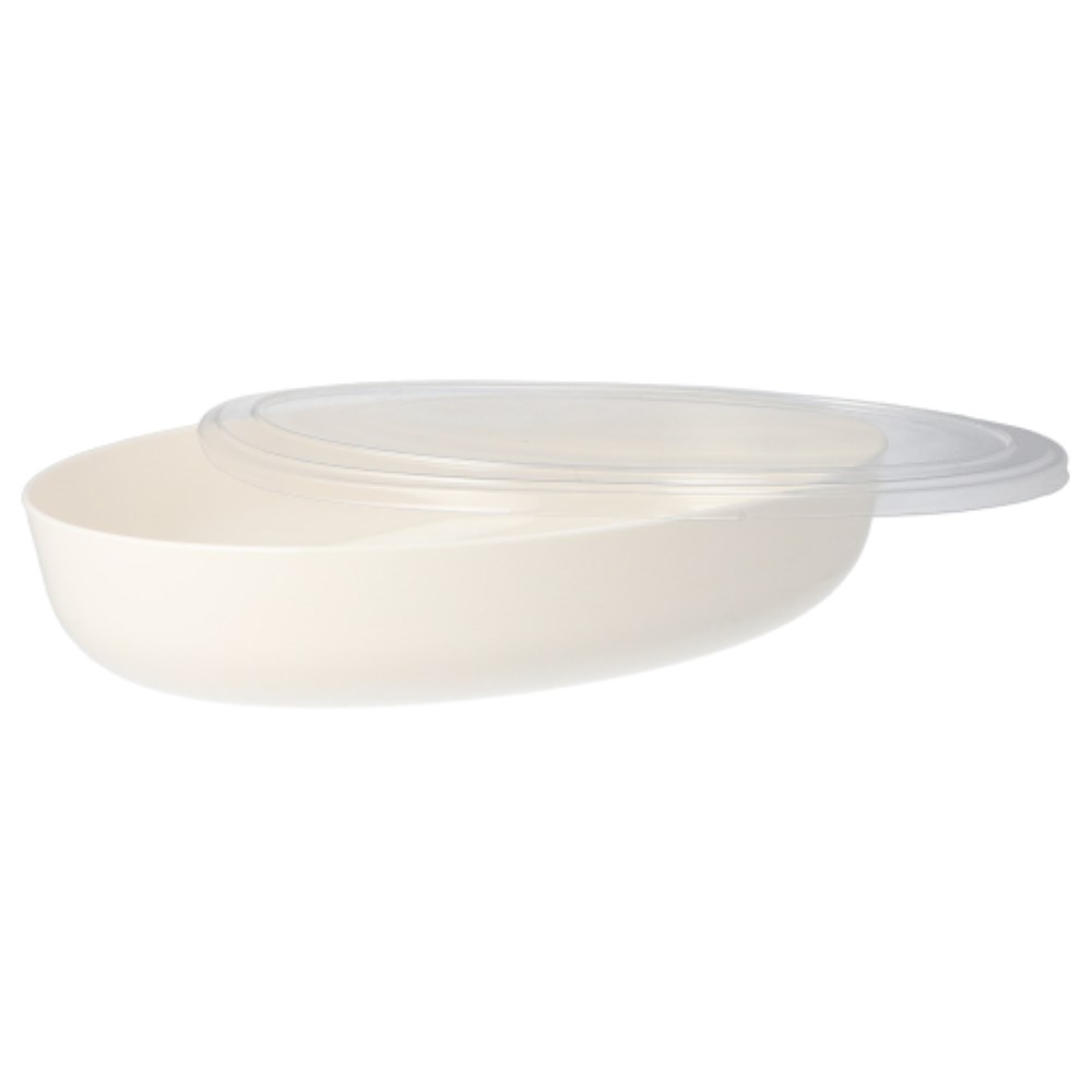 10 Mehrweg-Schalen oval 2400 ml 6,5 cm x 19,5 cm x 30,5 cm weiss "Cella"