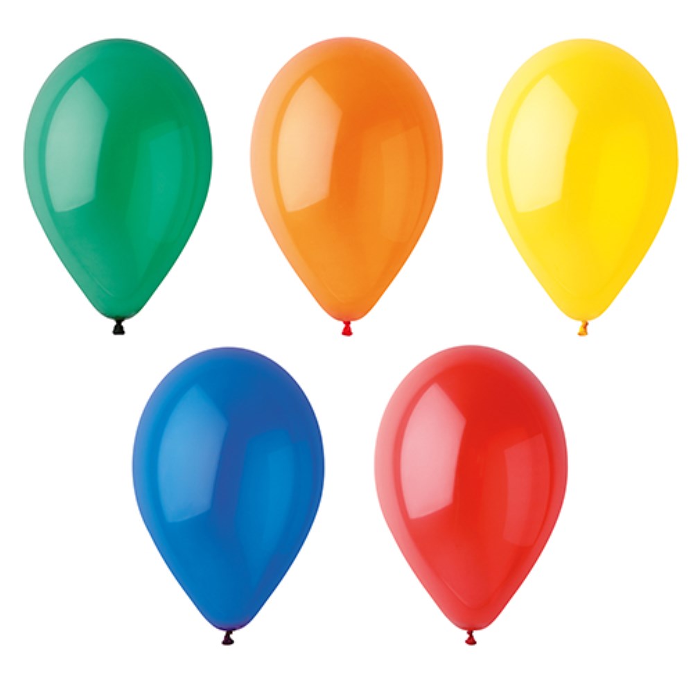 10 Luftballons Ø 25 cm farbig sortiert "Crystal"