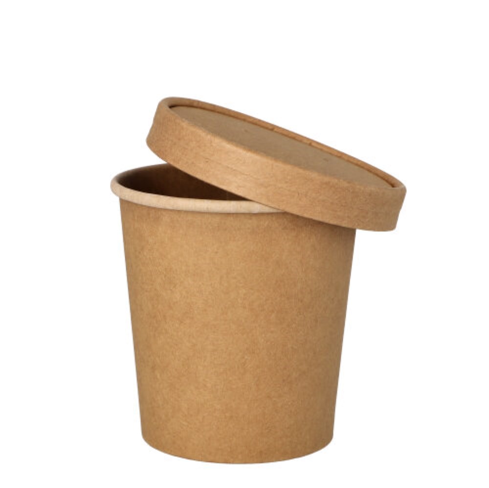 25 Suppenbecher, Pappe 470 ml Ø 9,8 cm · 10 cm braun