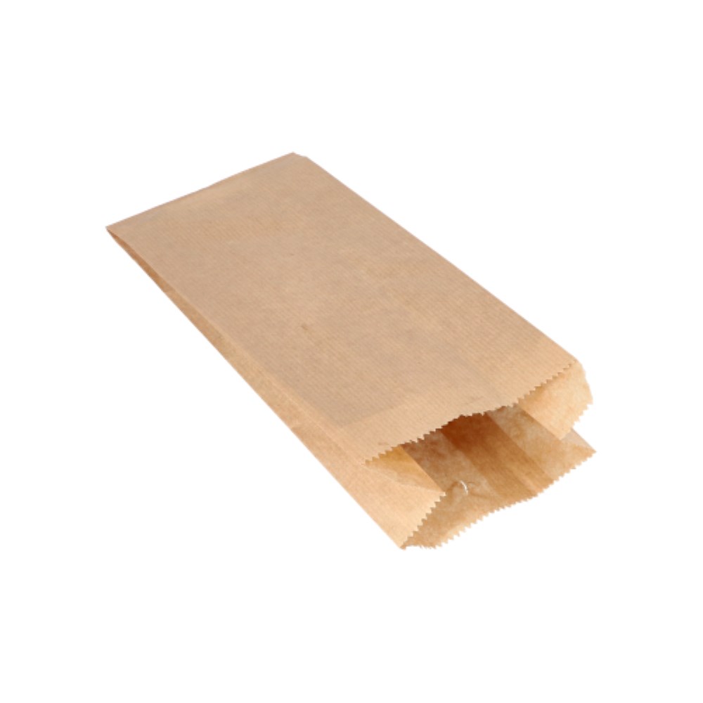 1000 Papierfaltenbeutel gefädelt Kraftpapier 24 cm x 11 cm x 6 cm braun Füllinhalt 1 kg