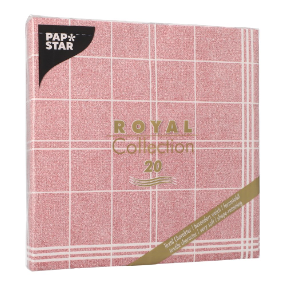 20 Servietten "ROYAL Collection" 1/4-Falz 40 cm x 40 cm bordeaux "Kitchen Craft" 20 Servietten "ROYAL Collection" 1/4-Falz 40 cm x 40 cm bordeaux "Kitchen Craft"