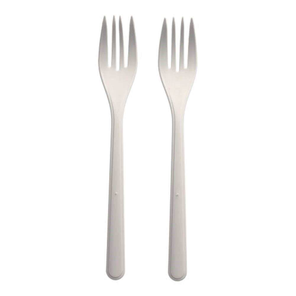 50 "Circulware" Mehrweg-Gabeln PP-MF 18,5 cm weiss extra stabil