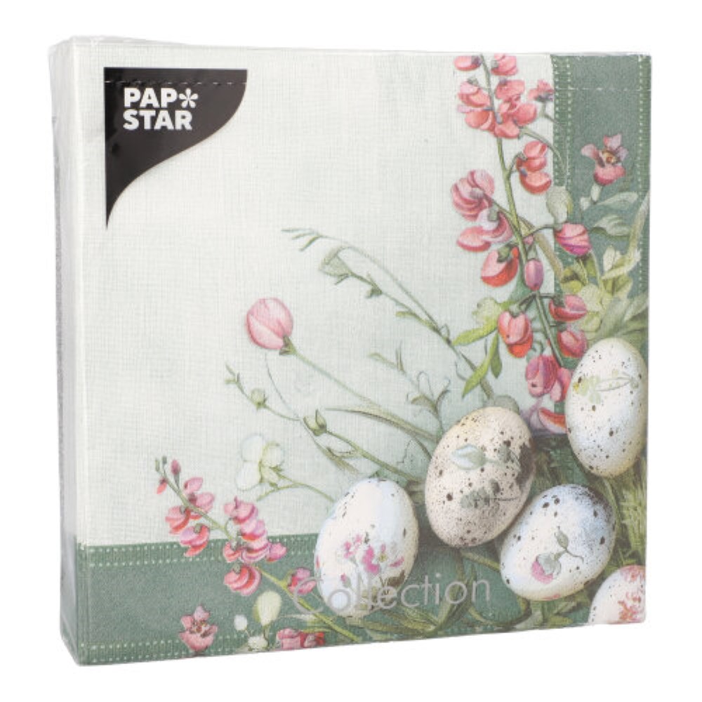 50 Servietten, 3-lagig 1/4-Falz 40 cm x 40 cm "Pastell Eggs"