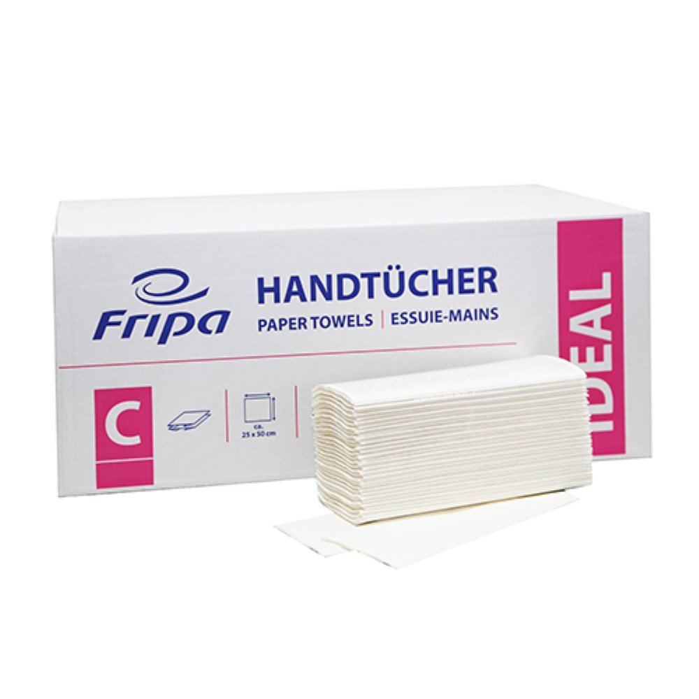 120 Blatt Handtuchpapier C-Falz 50 cm x 25 cm hochweiss 1-lagig