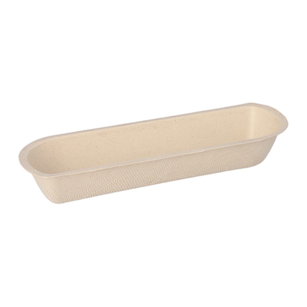 50 Snacktrays Zuckerrohr 3,3 cm x 7,1 cm x 21 cm natur