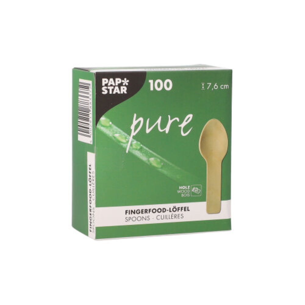100 Fingerfood - Löffel, Holz "pure" 7,6 cm