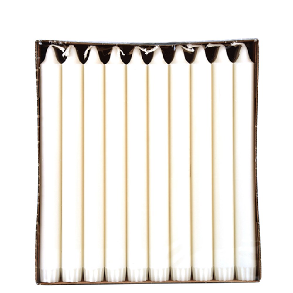 30 Kronkerzen Ø 2,2 cm · 24 cm weiss aus 100 % Stearin