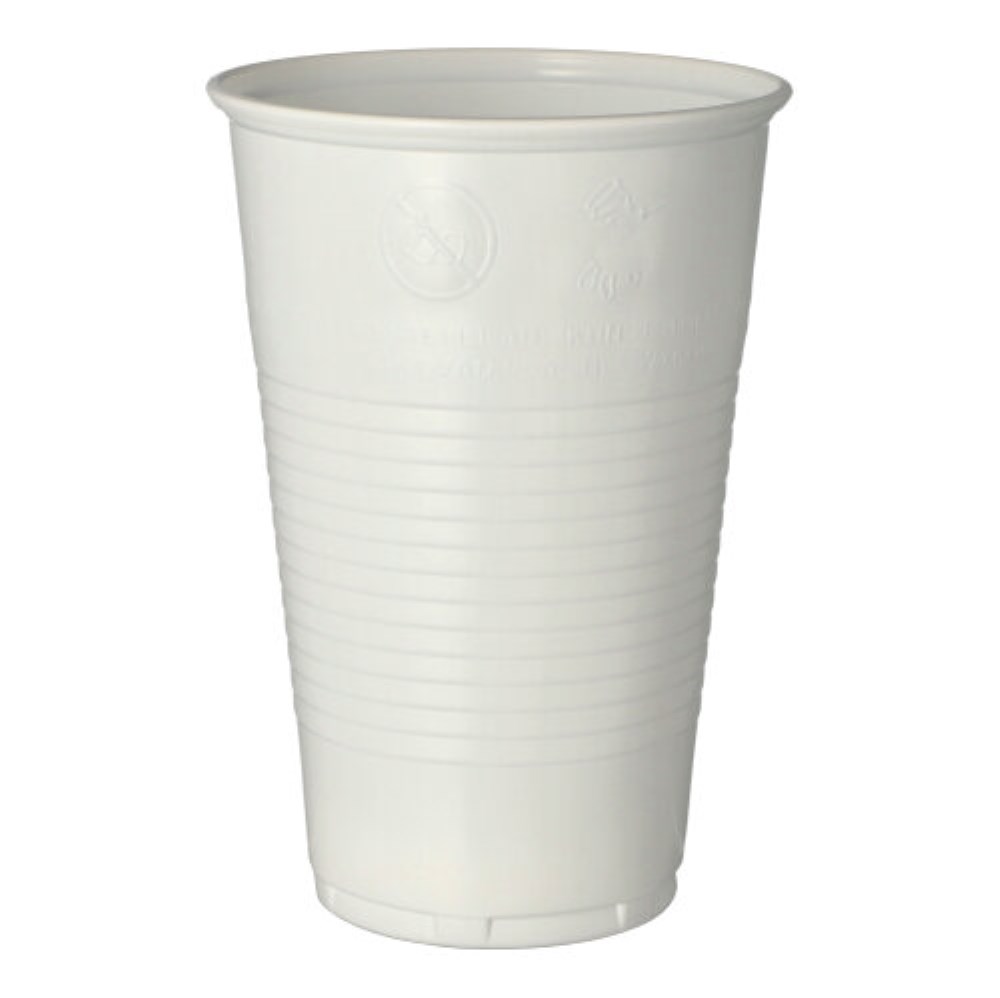 50 Trinkbecher, PP 0,5 l Ø 9,5 cm · 13,7 cm weiss mit Schaumrand