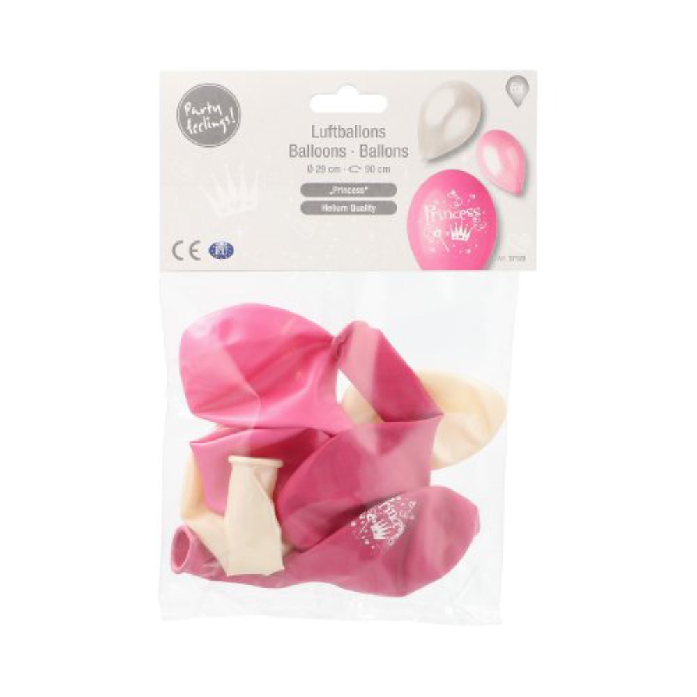 6 Luftballons Ø 29 cm farbig sortiert "Princess"