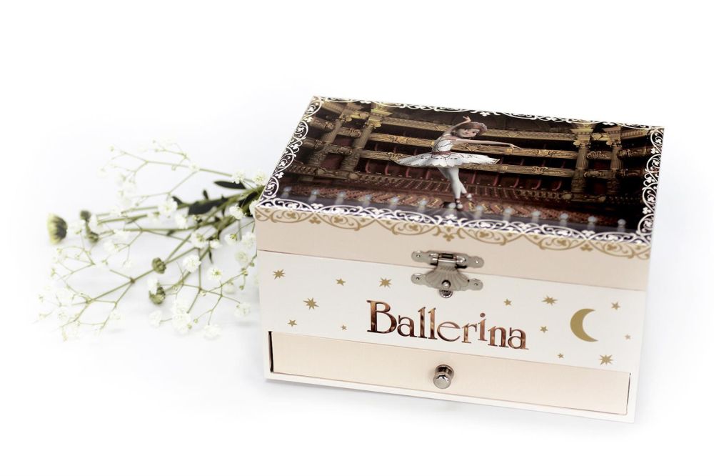 Phosphoreszierende Schmuck Spieldose Ballerina© - Leuchtet in der Nacht