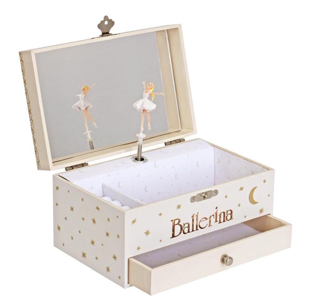 Phosphoreszierende Schmuck Spieldose Ballerina© - Leuchtet in der Nacht