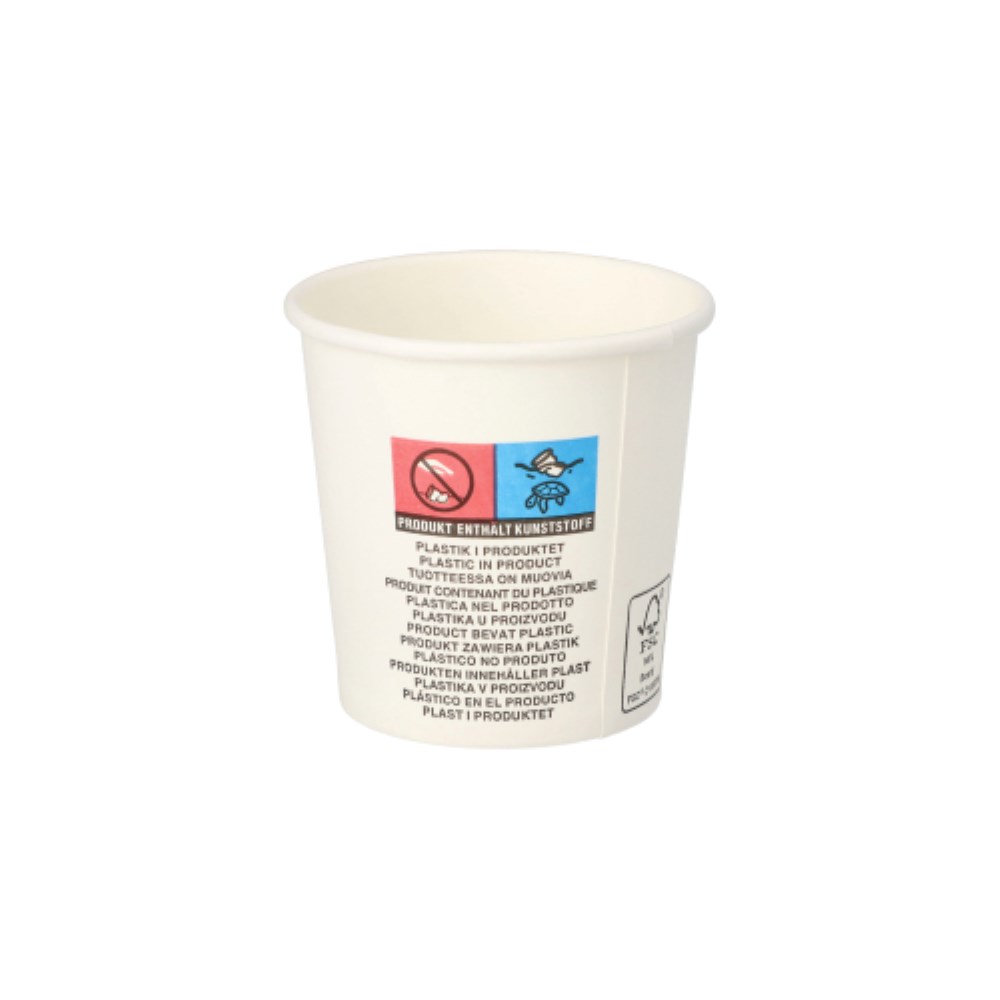 50 Trinkbecher, Pappe "To Go" 0,1 l Ø 6 cm · 6 cm weiss