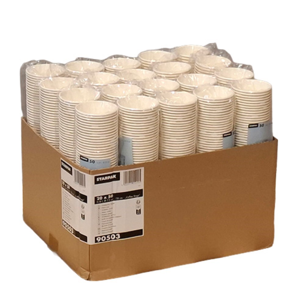 50 Trinkbecher mit Henkel, Pappe "To Go" 0,18 l Ø 7,3 cm · 7,8 cm "Coffee Rings"