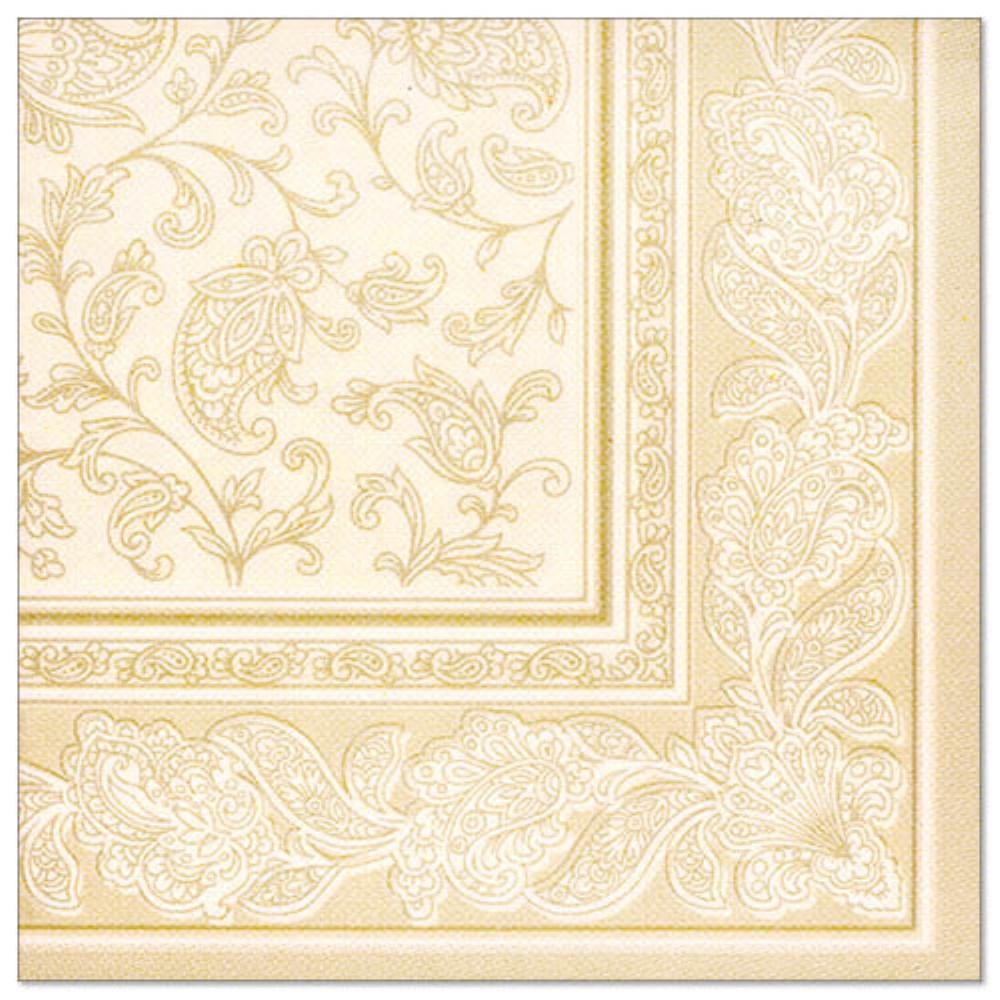 50 Servietten "ROYAL Collection" 1/4-Falz 40 cm x 40 cm champagner "Ornaments"