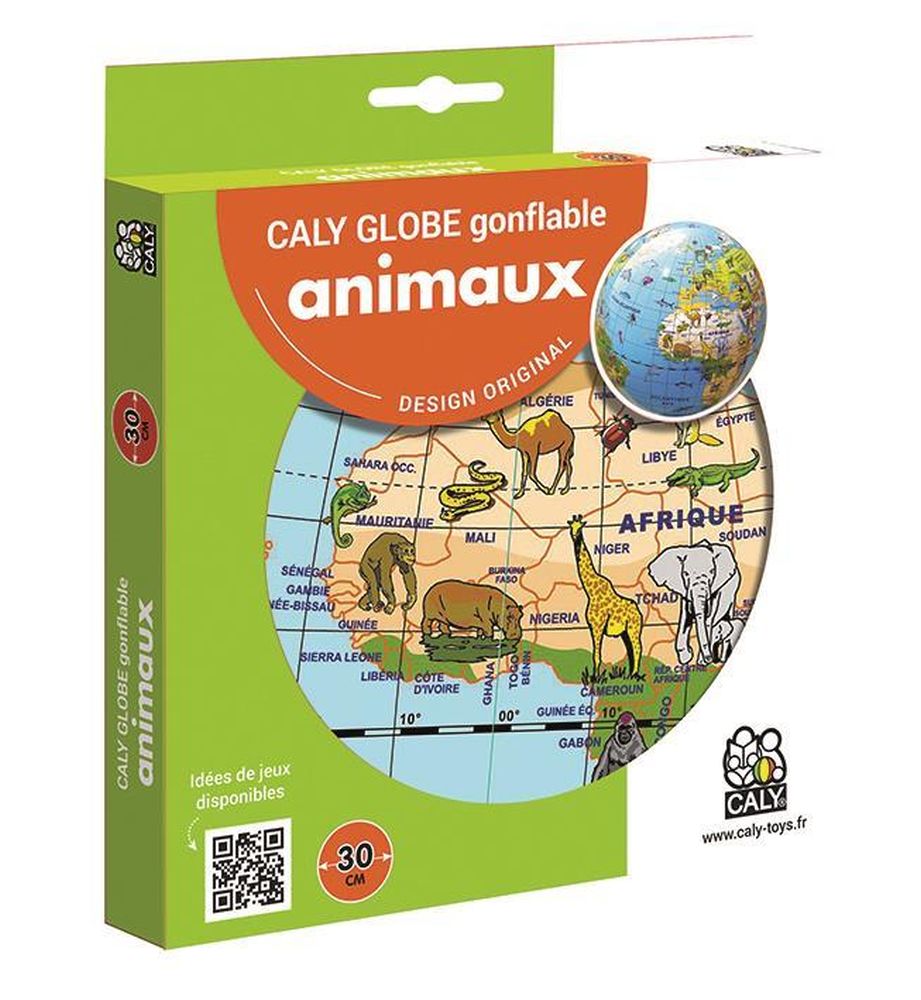 Tiere 30 cm -aufblasbarer Globus - Lernspielzeug