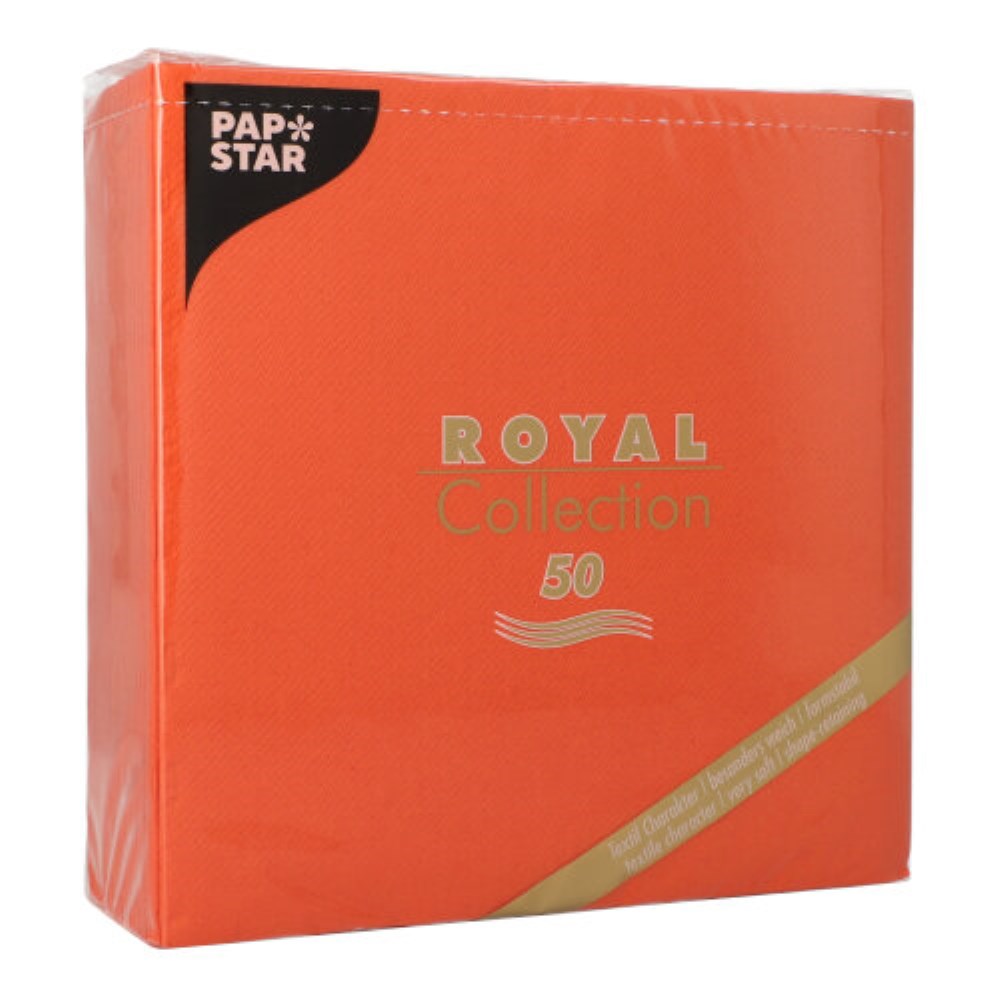 50 Servietten "ROYAL Collection" 1/4-Falz 40 cm x 40 cm nektarine