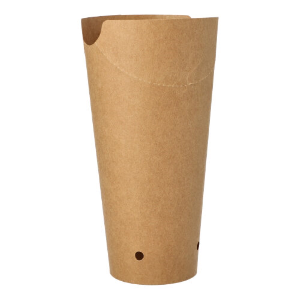 50 Pommes-Frites-Schütte, Pappe rund Ø 6 cm · 17,7 cm braun groß