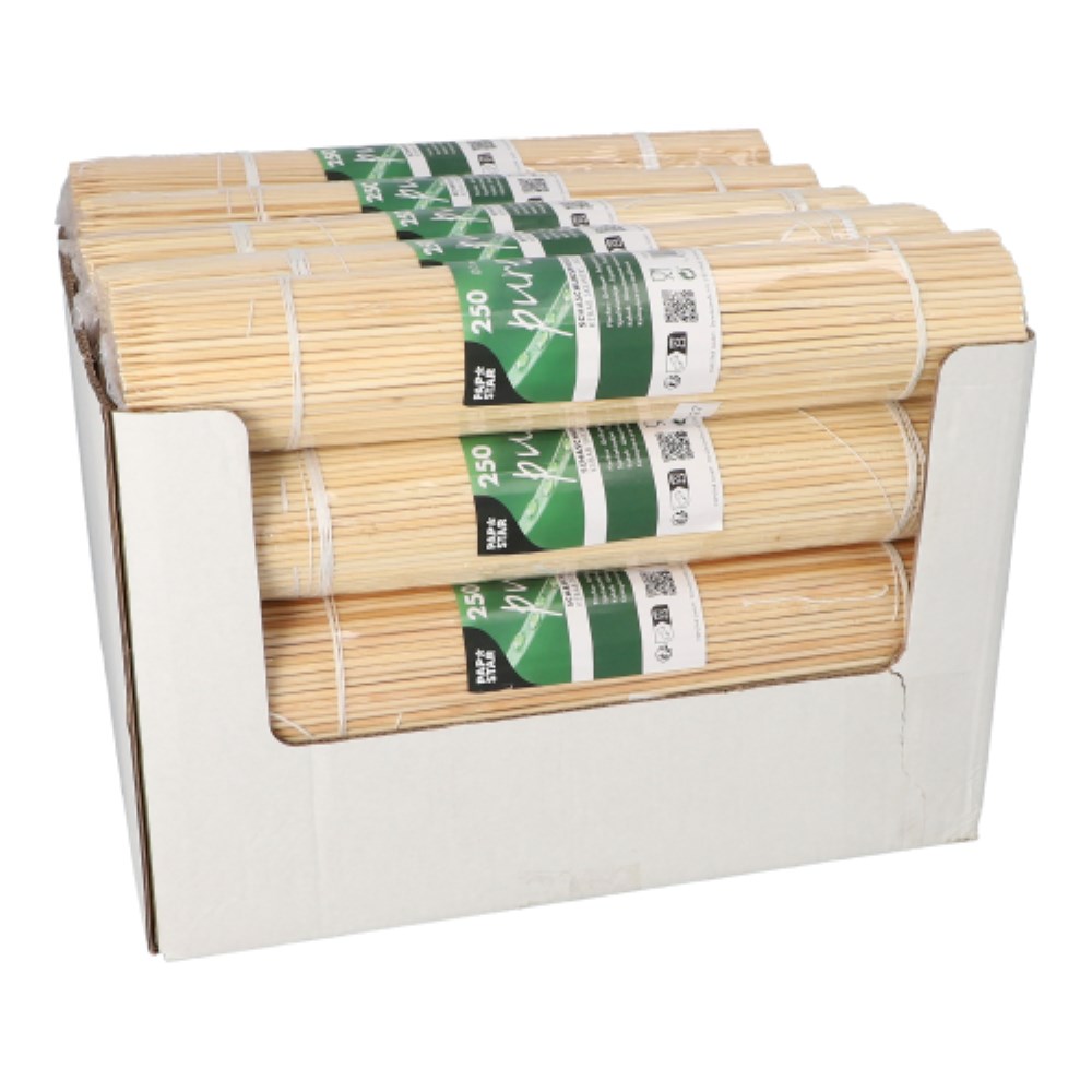 250 Schaschlikspieße, Bambus "pure" Ø 3 mm · 30 cm 250 Schaschlikspieße, Bambus "pure" Ø 3 mm · 30 cm