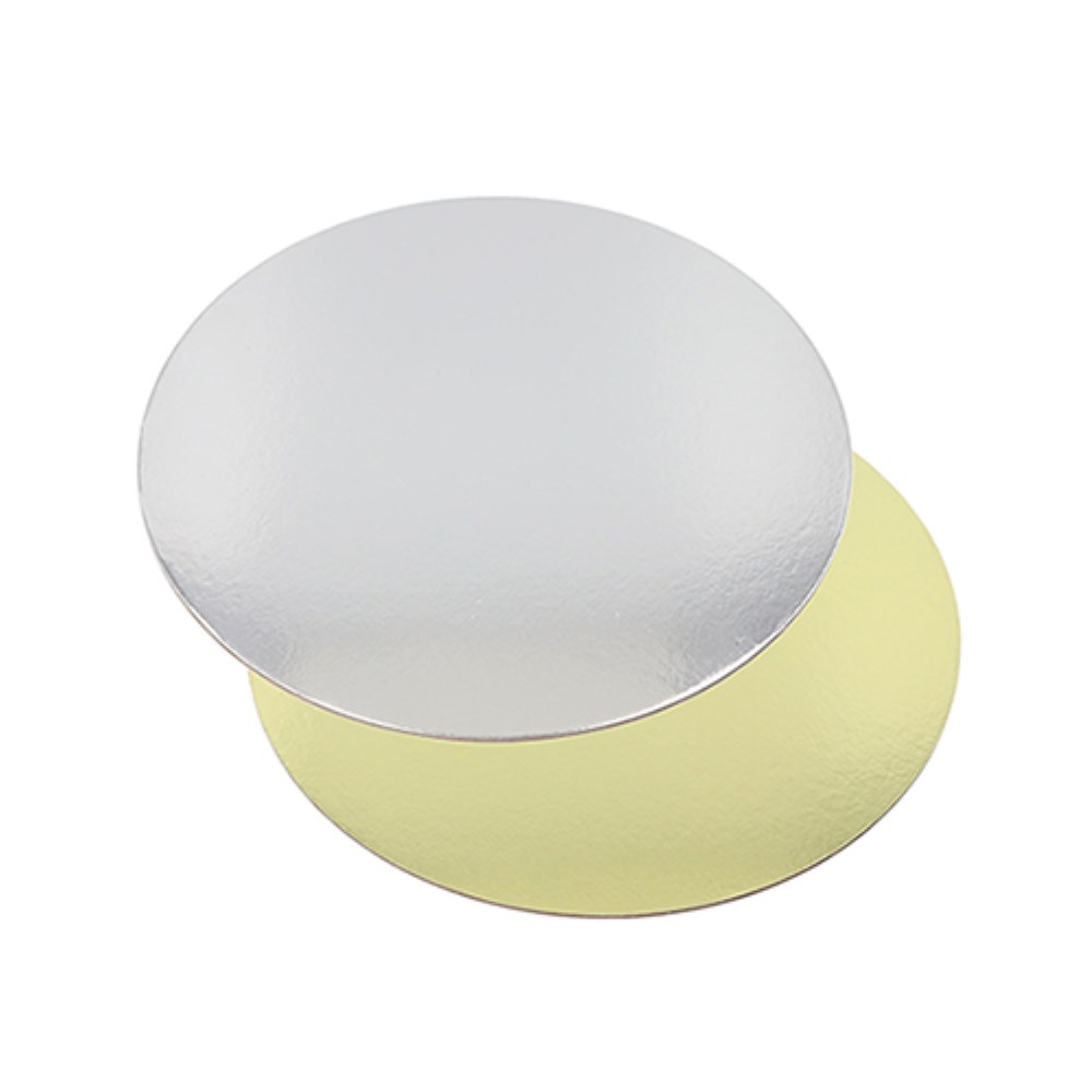 25 Tortenplatten rund Ø 20 cm · 0,3 cm gold/silber