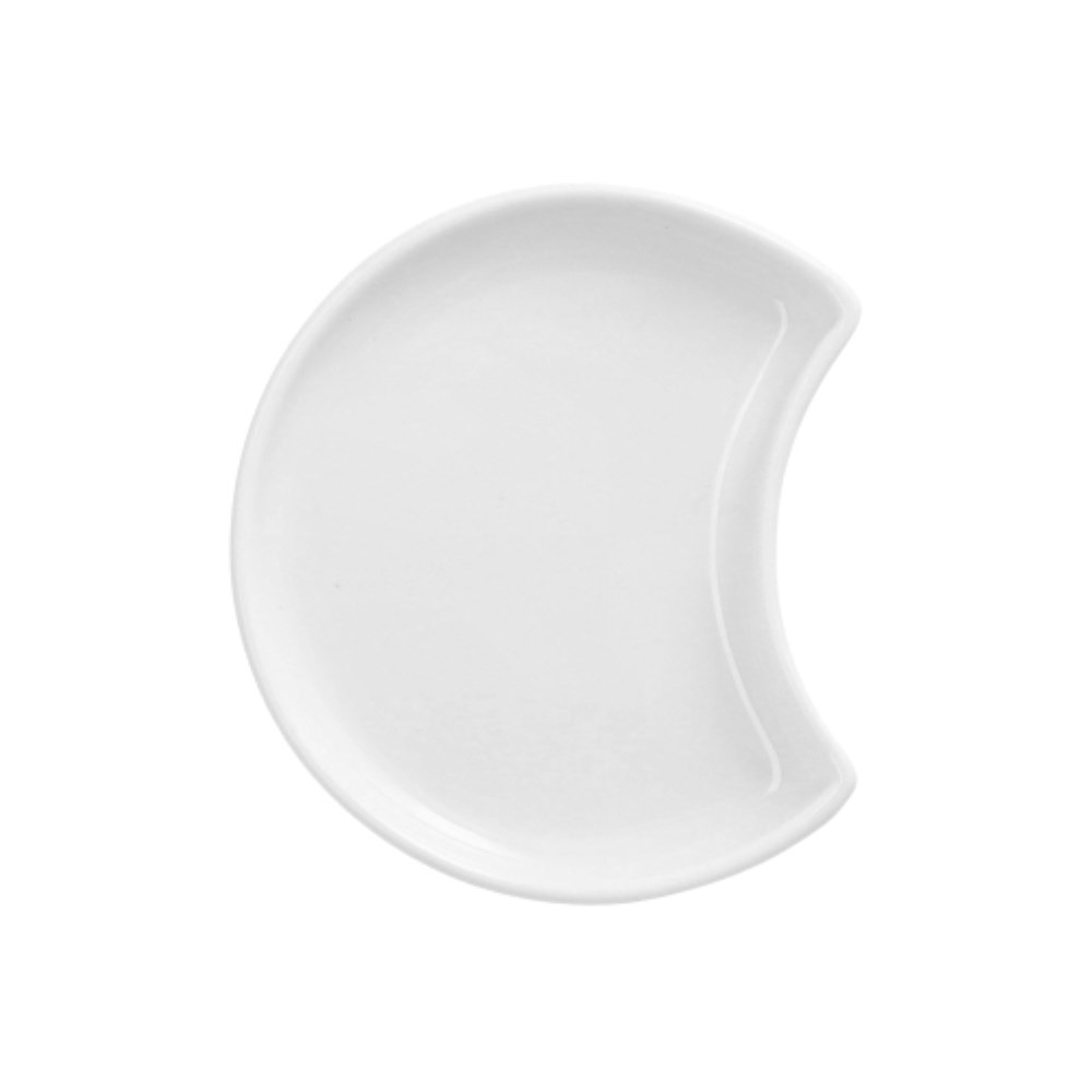 Teller Porzellan Halbmond Ø 9 cm · 1,2 cm weiss "Ano"
