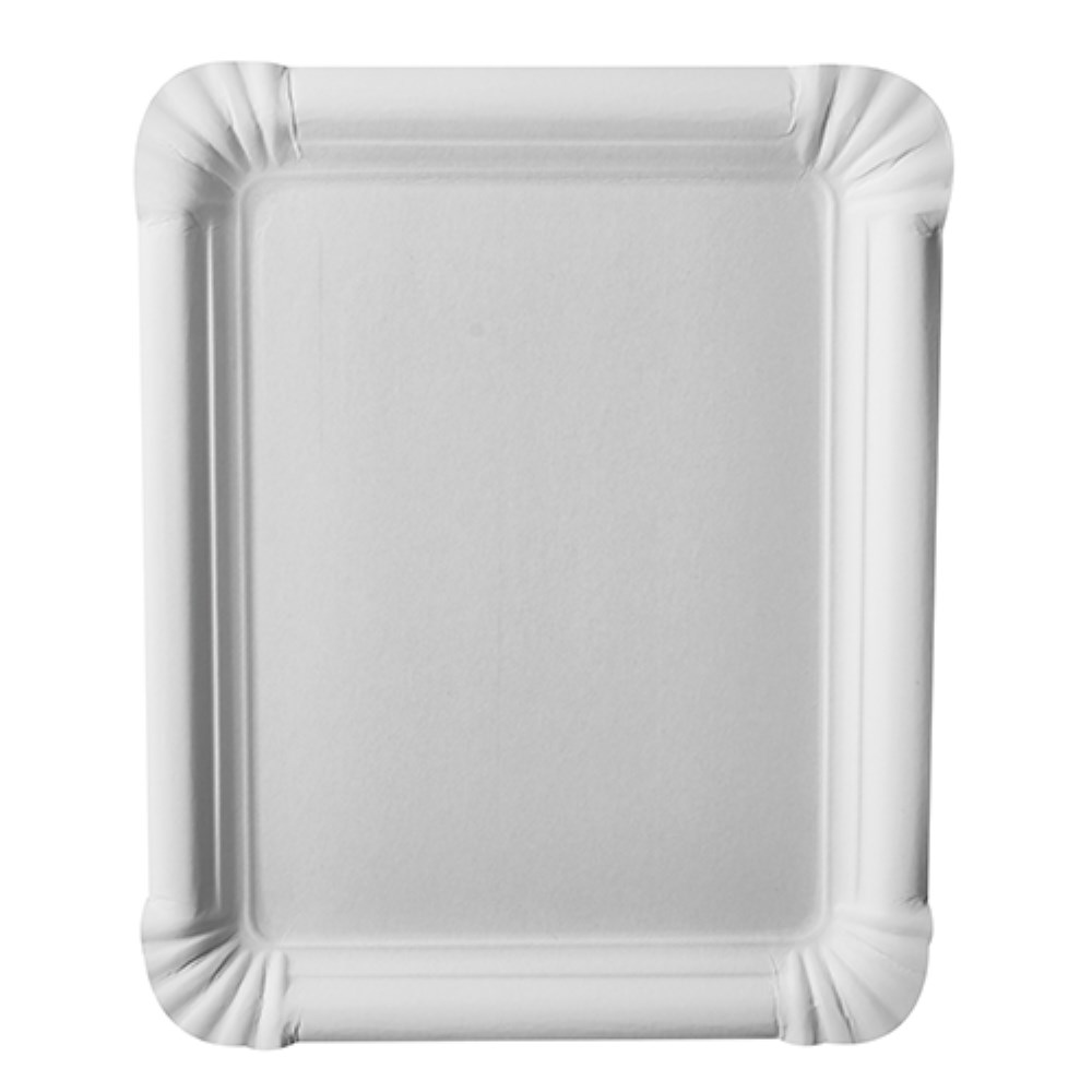 250 Teller, Pappe "pure" eckig 16,5 cm x 20 cm weiss