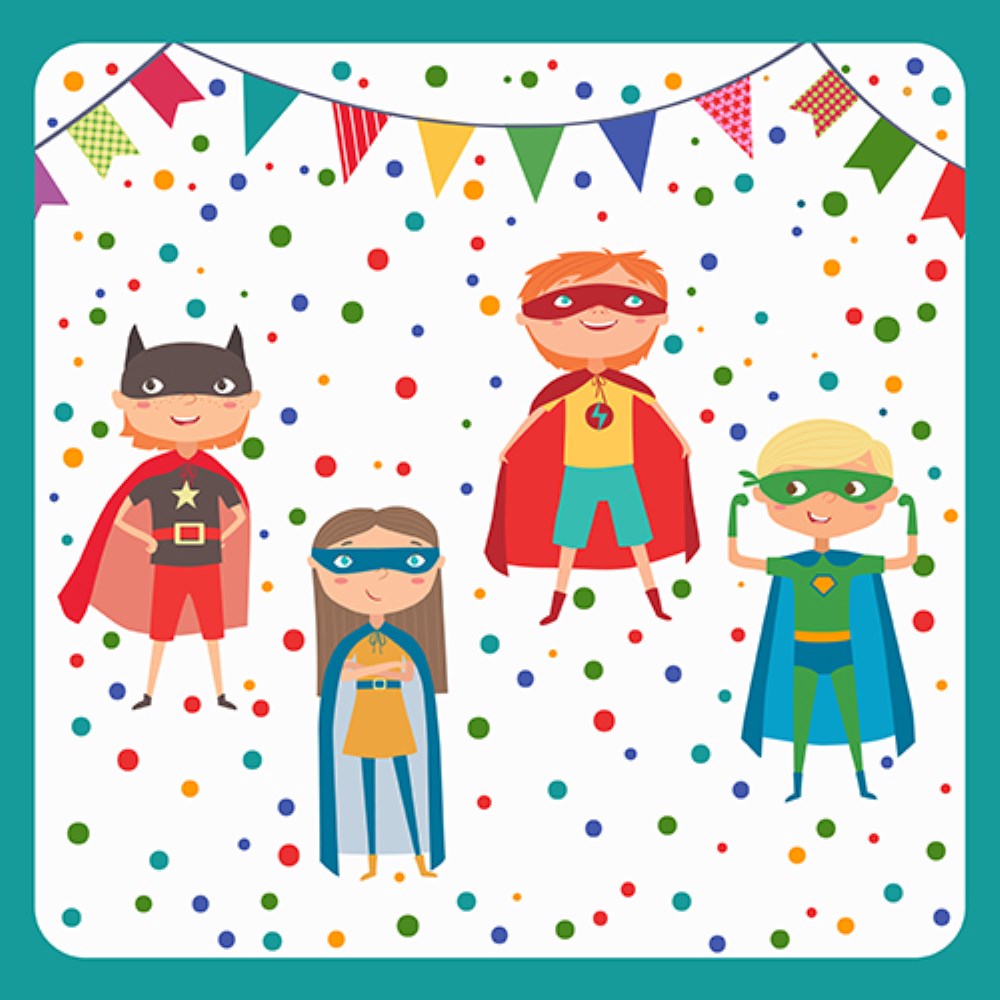 20 Servietten, 3-lagig 1/4-Falz 33 cm x 33 cm "Superhero"