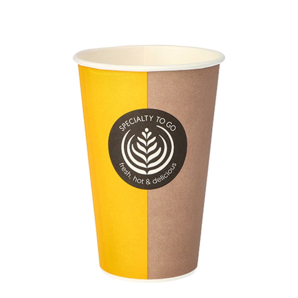 50 Trinkbecher, Pappe "To Go" 0,3 l Ø 8 cm · 11,6 cm "Barista Time"