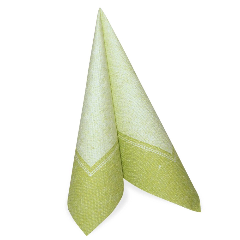 50 Servietten "ROYAL Collection" 1/4-Falz 40 cm x 40 cm hellgrün "Linum"