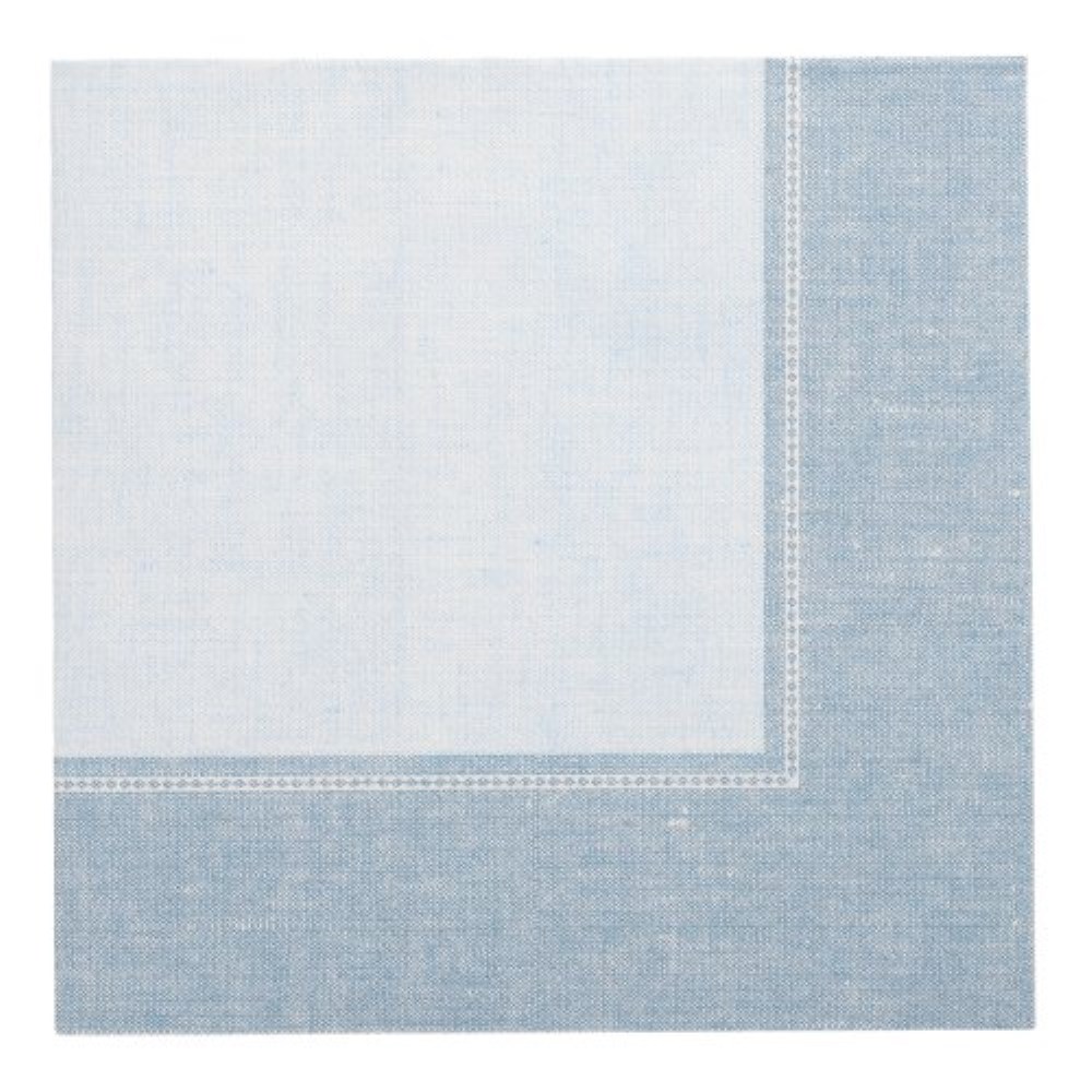 20 Servietten "ROYAL Collection" 1/4-Falz 40 cm x 40 cm arktikblau "Linum"
