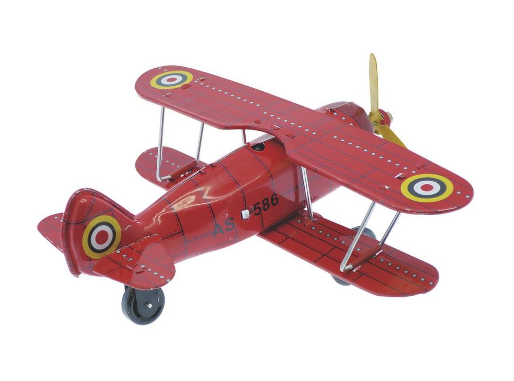 Blechspielzeug Flugzeug rot 20 cm  - Vintage Toy - Sammlerstück