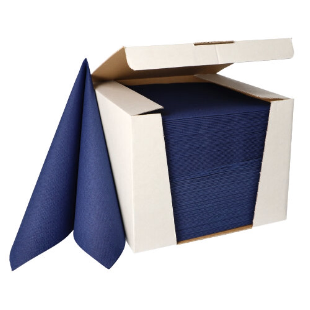100 Servietten "ROYAL Collection" 1/4-Falz 40 cm x 40 cm dunkelblau