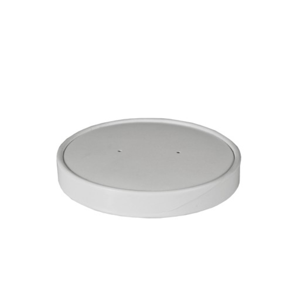50 Deckel für Suppenbecher, Pappe "To Go" rund Ø 9,9 cm weiss