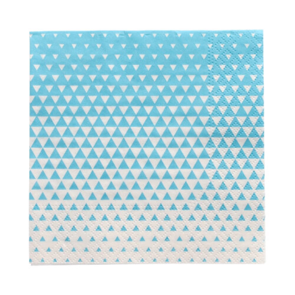 20 Servietten, 3-lagig 1/4-Falz 25 cm x 25 cm türkis "Optik"