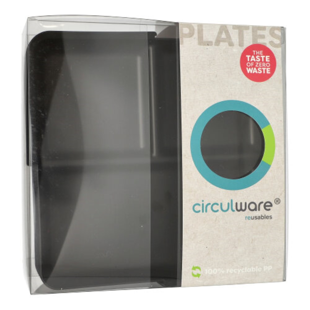 12 "Circulware" Mehrweg-Schalen Mix & Match eckig 2,9 cm x 23,4 cm x 23,4 cm schwarz