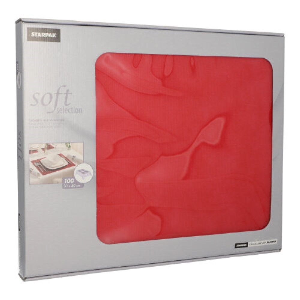 100 Tischsets, stoffähnlich, Vlies "soft selection" 30 cm x 40 cm rot