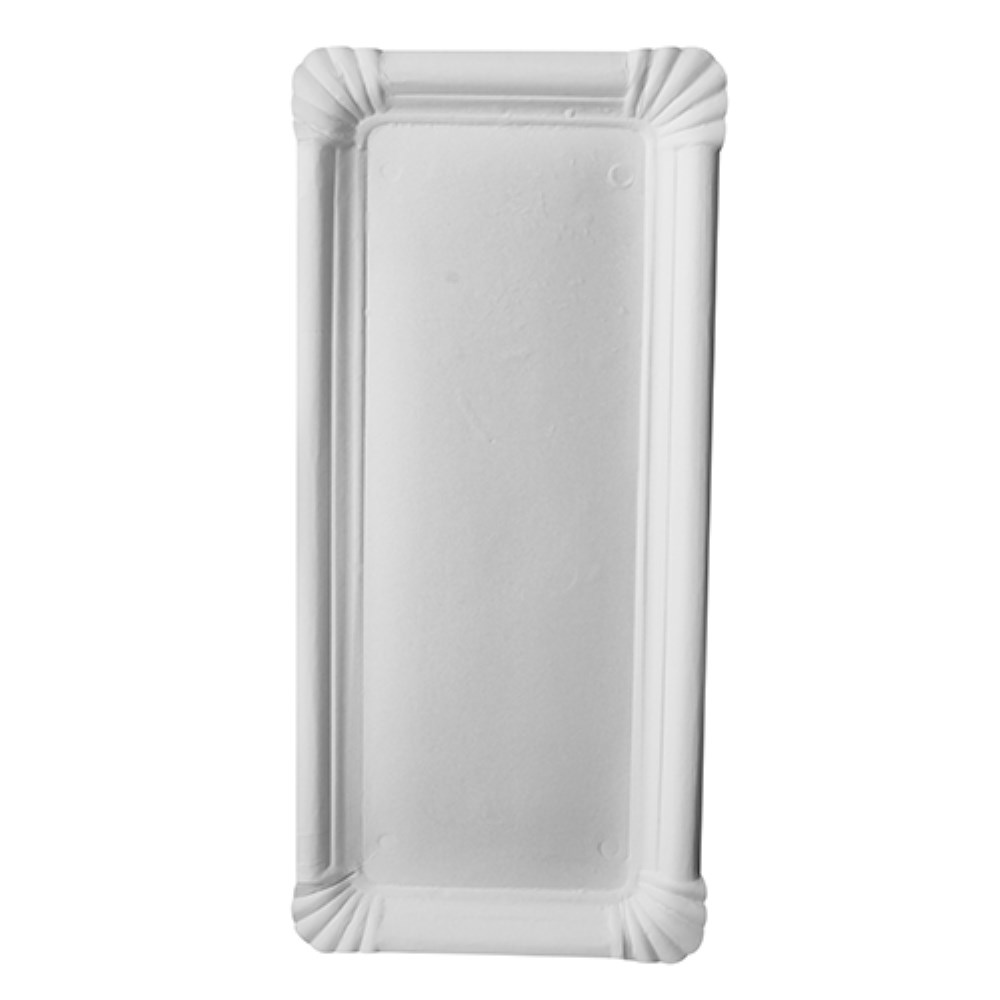 250 Teller, Pappe "pure" eckig 11 cm x 24 cm weiss