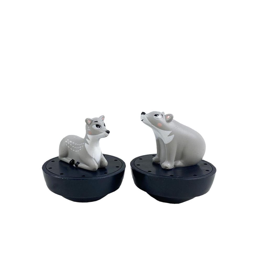 Dancing Music Box Deer & Bear in Forest