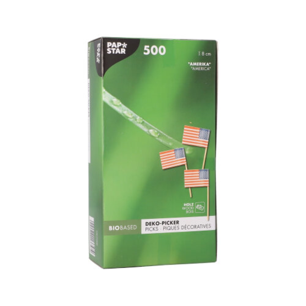 500 Deko-Picker 8 cm "Amerika"