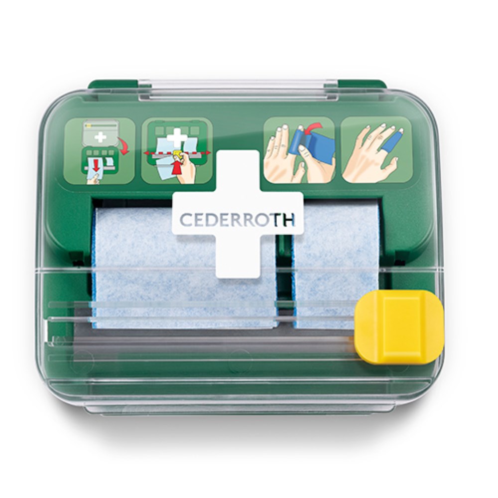 "Cederroth" Soft Foam Bandage Spender 2-in-1 12,3 cm x 13,8 cm x 14,2 cm grün "Cederroth" Soft Foam Bandage Spender 2-in-1 12,3 cm x 13,8 cm x 14,2 cm grün